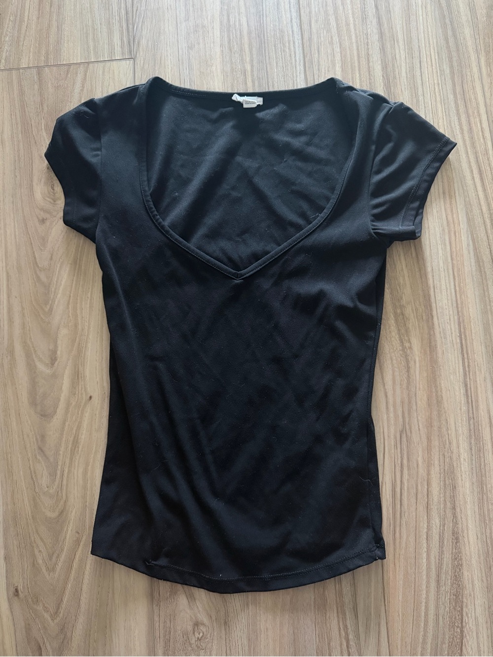 Garage Black V-Neck Short Sleeve Tee
